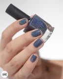 ILNP Industrial Park - Neutral Denim Blue Holographic Sheer Jelly Nail Polish