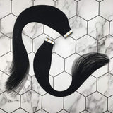 Tape in Human Hair Extensions Off Black Color #1 Seamless Hair Extensions Remy Human Hair 22inch 20pcs/50g Komorebi Hair