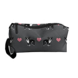 Styleforyou Travel Makeup Grey Boston Terrier Love Hearts Cosmetic Pouch Makeup Travel Bag Purse for Women Or Girls