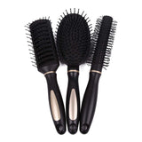 3Pcs Hair Brush Set Detangling Brush Paddle Comb for Women Men Kids Girls Wet Dry Use (Black)