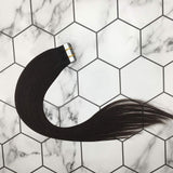 Tape in Hair Extensions Glue on Hair #2 Darkest Brown Hair for Fashion Woman 100 Remy Human Hair 20inch 20pcs/40g Kmorebi Hair