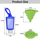 10 PackTravel Plastic Clear Bottles Set with Silicone Sleeve & 2 Funnel (30ML/1OZ, Blue)