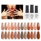 AIMEILI Soak Off UV LED Gel Nail Polish Color Set Of 12pcs X 8ml - Kit Set 1