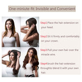 18 Inches Hidden Crown Hair Extensions One Piece Invisible Wire Hair Extensions Secret Miracle Wire In Hairpiece With Transparent Fish Line Headband No Glue Straight #2 Dark Brown 65g