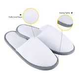 Spa Slippers, Closed Toe(12 Pairs - 6L,6M) Disposable Indoor Hotel Slippers, Fluffy Coral Fleece, Padded Sole for Comfort- for Guests, Hotel, Travel