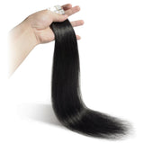 Tape in Human Hair Extensions 20 inch Double Side Tape Seamless Skin Weft Rooted Tape on Natural Hair Extensions 20pcs Long Straight Silky (50g,#1 Jet Black)