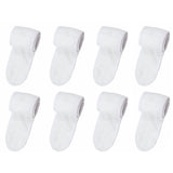 LIUMANG 8 Pack Spa Facial Headband Whaline Head Wrap Terry Cloth Headband Stretch Towel with Magic Tape for Bath, Makeup and Sport (White)