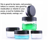 20gram/20ml Round Clear Empty Container Jars with Black Screw Lids Bulk for Lotions, Lip Balm, Makeup Samples - BPA Free (24 Pack, Black)