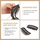 Cgcshine 7Pcs 16 Inch Wavy Curly Full Head Hair Extension, Long Soft Silky Clip in Hair Extension, Women's Three Weft Hairpieces, Synthetic Hairpiecesfor Wedding, Party, Daily（200grams, Dark Brown）