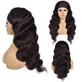 Headband Wig Human Hair for Black Women Body Wave Glueless 150% Density None Lace Front Brazilian Virgin Curly Machine Made Easy Wear 20 Inch Headband Wigs