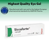 Siccaforte Eye Gel for Dry Eyes | Intensive Dry Eye Gel with Carbomer | Smooth, Moisturizing and Healing for Fresh Eyes | Soothes Irritated and Sore Eyes | Suitable for Day Time Use | Long Term Relief