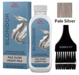 Wella BLONDOR Permanent Liquid Hair TONER (w/Sleek Tint Brush) Haircolor Hair Color Dye (81 Pale Silver)