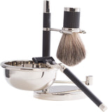 Badger Brush with Razor, Mach 3, with Soap Dish on Stand, Blk Silver PLTD, Ta.