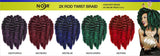 Janet Collection Synthetic Hair Crochet Braids Noir 2X Rod Twist Braid (6-PACK, OE2TRED)
