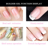 Yayoge Nail Builder Gel Kit 30ml Cover Pink Nail Extensions Gel with Base Coat Top Coat Slip Solution and Manicure Tools for Nail Extensions Nail Art DIY Salon and at Home (Cover Pink)