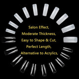 2 Pack Clear and Natural False Acrylic Nails Tips Half Cover 10 Sizes 500pcs French Artificial Press on Nails Manicure with Acrylic Nail Cilpper, 2pcs Nail Files for Nail Art Salons Home