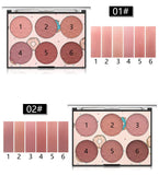 FantasyDay Pro 6 Colors Large Compact Powder Blush/Cheek Contouring Blusher Makeup Palette Contouring Kit #2