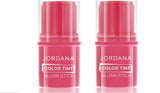 2 Pack Jordana Cosmetics Color Tint Blush Stick -08 HOT HOT HOT