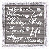 Tukuos Double Sided Felt Letter Board with Rustic Wood Frame,750 Precut Gold