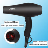 Professional Salon Infrared Hair Dryer, Powerful 1875 watt Negative Ionic Blow Dryers for Fast Drying, Pro Ion Quiet Hairdryer with Diffuser & Concentrator & Comb (Black)