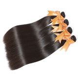 VRVOGUE Brazilian Straight Human Hair Bundles (16" 18" 20") 100% Unprocessed Virgin Brazilian Human Hair Weave Extensions Natural Color