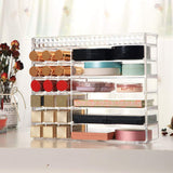 V-HANVER Multifunctional Acrylic Makeup Organizer Holder Countertop Vanity Storage Stand for Lipstick Eyeshadow Palette Perfume and More