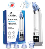 Blackhead Remover Vacuum, Pore Sucker Pimple Extractor Blackheads Vacume Suctioner Face Cleaner Tool Acne Whitehead Black heads Removal Kit with 4 Suction Probes & Heating Compress - USB Rechargeable