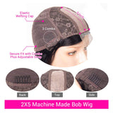 Ugrace Hair Short Straight Bob Wig with Bangs Brazilian Straight Human Hair Wigs with Bangs 150% Density Machine Made 2x5 Bob Wigs for Black Women (14 inch, 2x5 bob wig with bangs black)