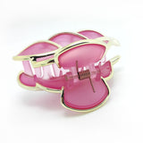 Meilliwish Leaf Cute Women Hair Claw Clip (D08)(Pink)