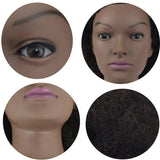 Afro Mannequin Head 100% Human Hair 8"Cosmetology Manikin Training Head with Free Clamp