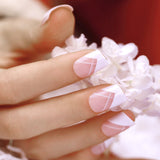ArtPlus 24pcs x 4 (4-Pack) Elegant Touch French Manicure False Nails with Glue Full Cover Medium Length 4 Boxes in 1 Premium Pack Fake Nails Art