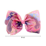 gdy 4 Pcs Large JoJo Multi-colored Siwa Hair Bow, 8 Inch Handmade Grosgrain Ribbon Alligator Clip Hair Accessories for Gift