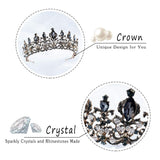 Nicute Baroque Crowns and Tiaras Black Bride Wedding Rhinestone Tiara Queen Crystal Headpieces Jewelry for Women and Girls