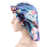 Nanxson Satin Bonnet Sleep Cap Elastic Night Sleeping Hat Head Cover for Women SC0002 (blue-02)