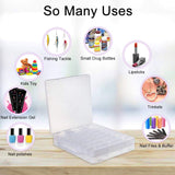 Clear Portable Nail Polish Organizer,Double -Sided Organiser,Dust-Proof,48 Bottles Adjustable Dividers Space Saver and Nail Polish Carrying Case with 2 Toe Separators-Transparent