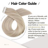 Moresoo Tape in Human Hair Extensions 18 Inch Tape in Hair Extensions with Highlights 20Pcs 50G Color #18 Ash Blonde with #613 Blonde Seamless Hair Extensions 100% Natural Human Hair Silky Straight