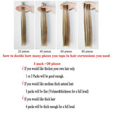 20 Inch Tape in Hair Extensions Remy Human Hair Extensions Se mi-Permanent Pre-taped Invisible Weft Color Straight #1B Natural Black 20 pcs/50g (20", Natural Black)