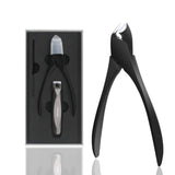 Nail Clippers KookTool Nail Cutter Set 3 pcs, for Ingrown Fingernail & Toenail, Hard&Thick Nail, for Men & Women's Beauty and Health, Nail Cutter & Nail Plier & Nail File, Black Carbon Steel