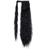 careonline 24Inch Kinky Curly Wrap Around Yaki Ponytail Extension Long Wavy Synthetic Hair Extensions Ponytail For Women