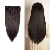 Double Weft 100% Remy Human Hair Clip in Extensions 10''-22'' Grade 7A Quality Full Head Soft Silky Straight 8pcs 18clips Off Black (14" / 14 inch 120g,#1B Natural Black)