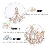 Yean Bride Wedding Crowns and Tiaras Gold Bridal Crystal Headpiece Rhinestone Hair Accessories for Women and Girls (Gold)