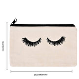 10 Pieces Eyelash canvas makeup bags - Kcddumk Cosmetic Bags Travel Pouches Toiletry Bag Cases with Zipper for Women and girls (Beige and Pink)