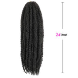 6 Packs Marley Twist Braiding Hair 24 Inch Long Afro Kinky Curly Marley Crochet Hair Kanekalon Synthetic Marley Braids Hair Extensions Marley Hair For Women (24Inch, 1B)