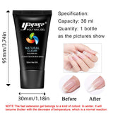 Yayoge Nail Builder Gel Kit with Lamp 30ml Clear Nail Extension Gel with White 6W LED UV Nail Lamp Manicure Tools for Nail Extension Nail Art DIY Salon and at Home (Clear White)