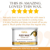 GiGi Olive Oil Flex Wax - Non-Strip Hair Removal Wax, 13 oz