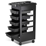 Hair Salon Rolling Trolley Storage Cart w/ 5-Drawer Workstation