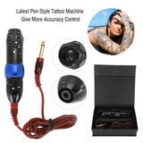 Tattoo Rotary Machine New Rocket Motor Tattoo Pen Low Noise Permanent Tattoo Gun for Tattoo Artists (Blue)