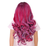 Yilys Long Wavy Pink and Light Blue Mixed Cosplay Wig (kid)