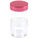 Beauticom 30 Pieces 30G/30ML(1 Oz) Round Clear Jars with Metallic ROSE GOLD Flat Top Lids for Herbs, Spices, Loose Leaf Teas, Coffee & Other Foods- BPA Free