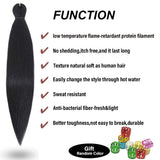 8 packs Black Braiding Hair Pre Stretched Ez Braiding Hair Easy Braid Soft Yaki Texture Synthetic Braiding Hair for Box Braids Hair Not Itchy Hot Water Setting Braids Hair for Senegalese Twist Hair